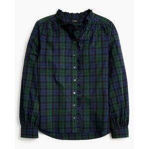 J. Crew Green and Blue Plaid Button Down Shirt